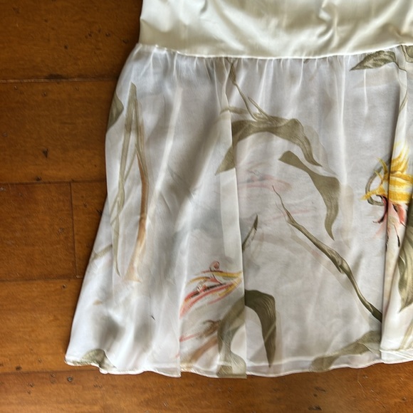 White House Black Market White Floral Print Tiered Bohemian Column Dress Medium - Picture 14 of 16